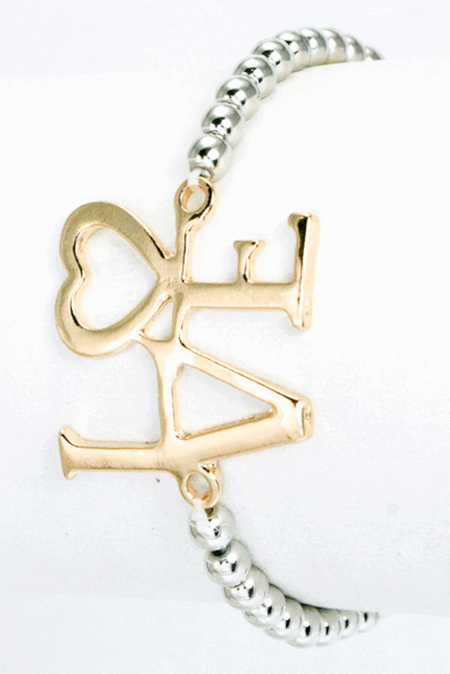 Love Charm Bead Bracelet